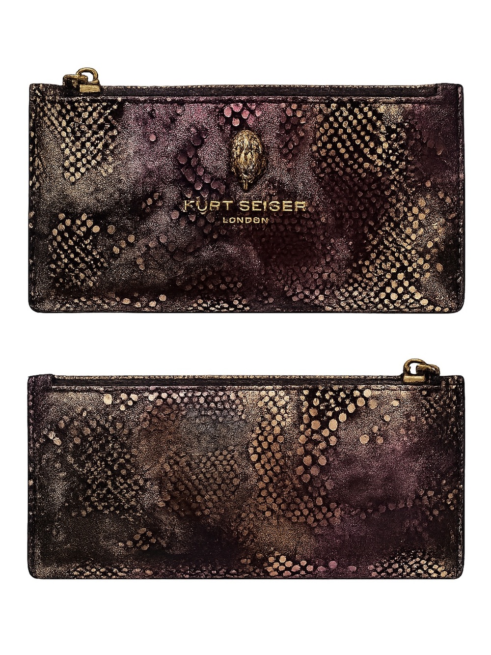 Kurt Geiger Metallic Snake-Embossed Shoreditch Wallet
